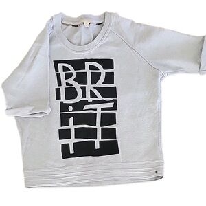 Burberry Light Gray Sweatshirt with Black Graphic